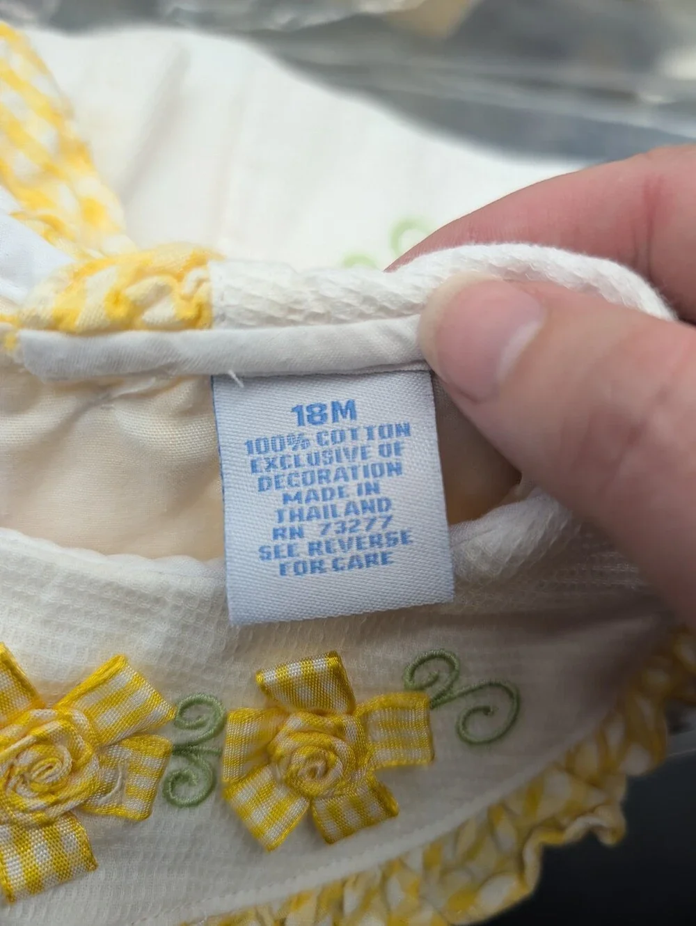 2nd Step 18M Yellow Gingham Seersucker Dress & Bloomer Set